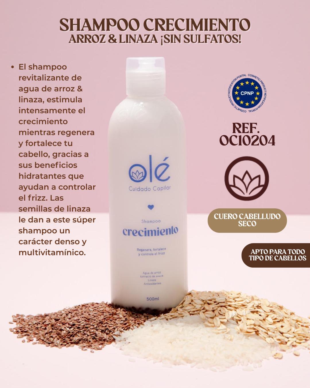 Shampoo crecimiento arroz y linaza